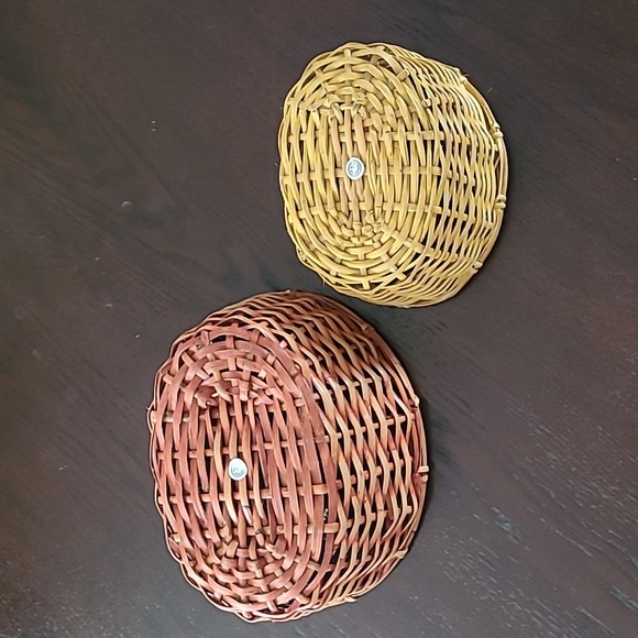 TWO great well made nesting baskets made in The Philippines tan and light yellow - Picture 4 of 14